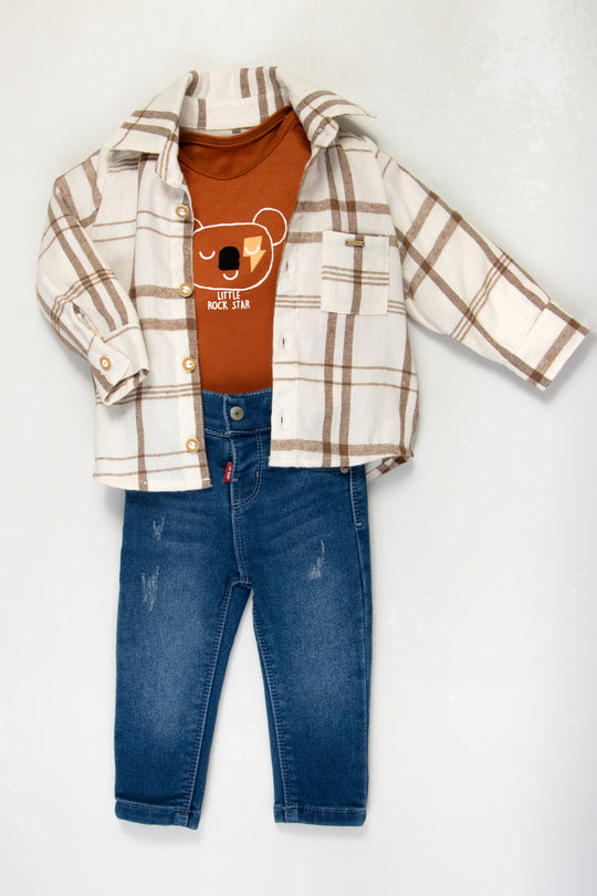CONJUNTO BEBÉ ROCK BEIGE