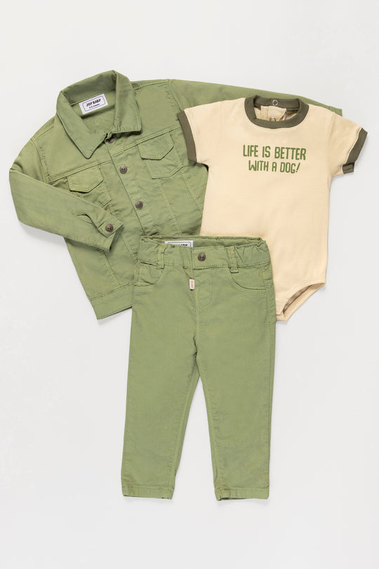CONJUNTO CHAQUETA BEBÉ VERDE