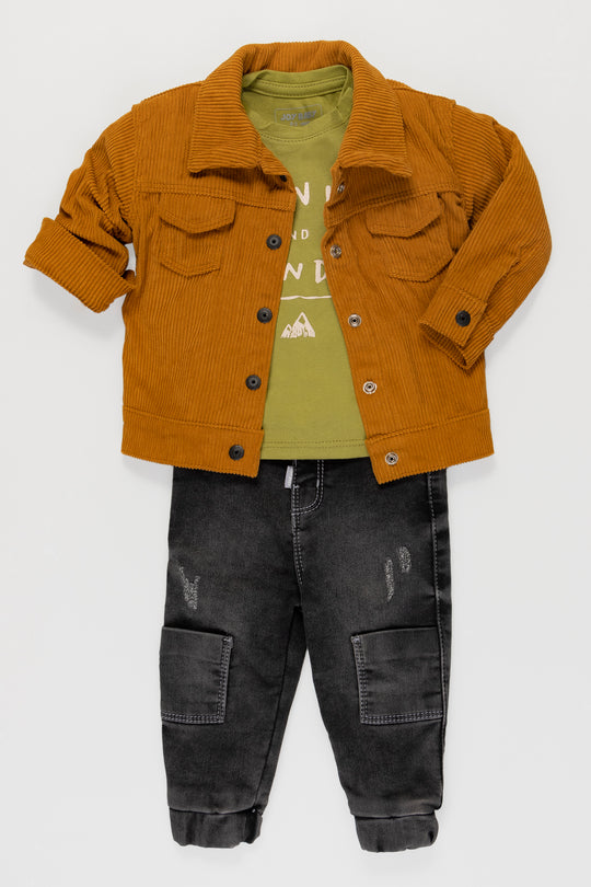 CONJUNTO BEBÉ CORDUROY CAFÉ