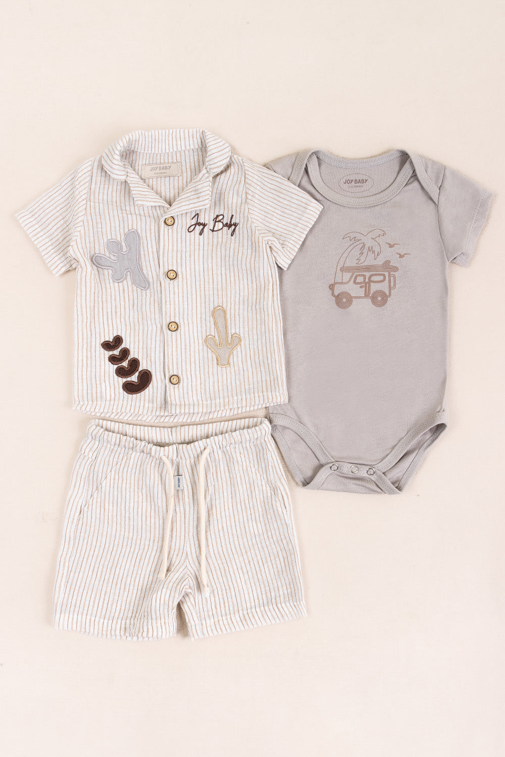 CONJUNTO BEBÉ PALM BEIGE
