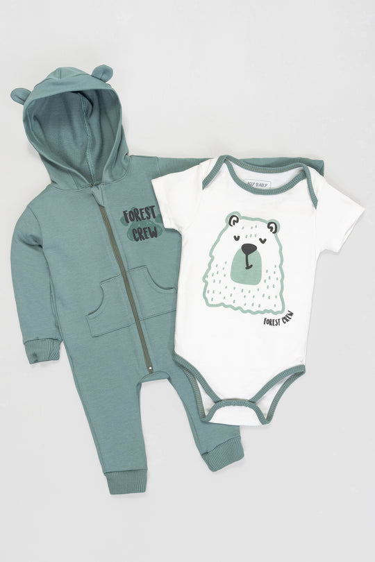 CONJUNTO BEBÉ FOREST VERDE OSCURO
