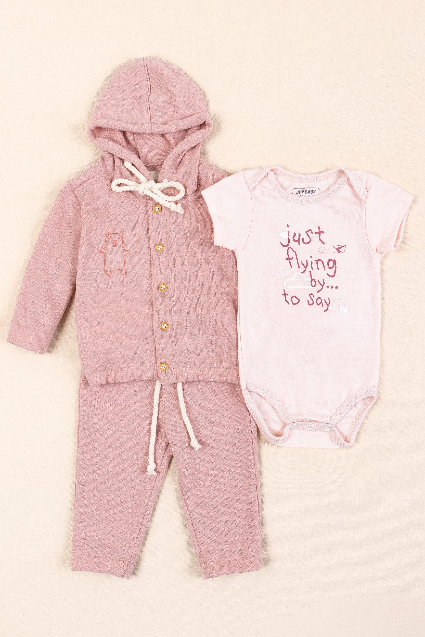 CONJUNTO BEBÉ UNISEX ROSADO