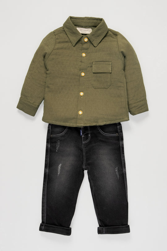 CONJUNTO BEBÉ CAMISA VERDE