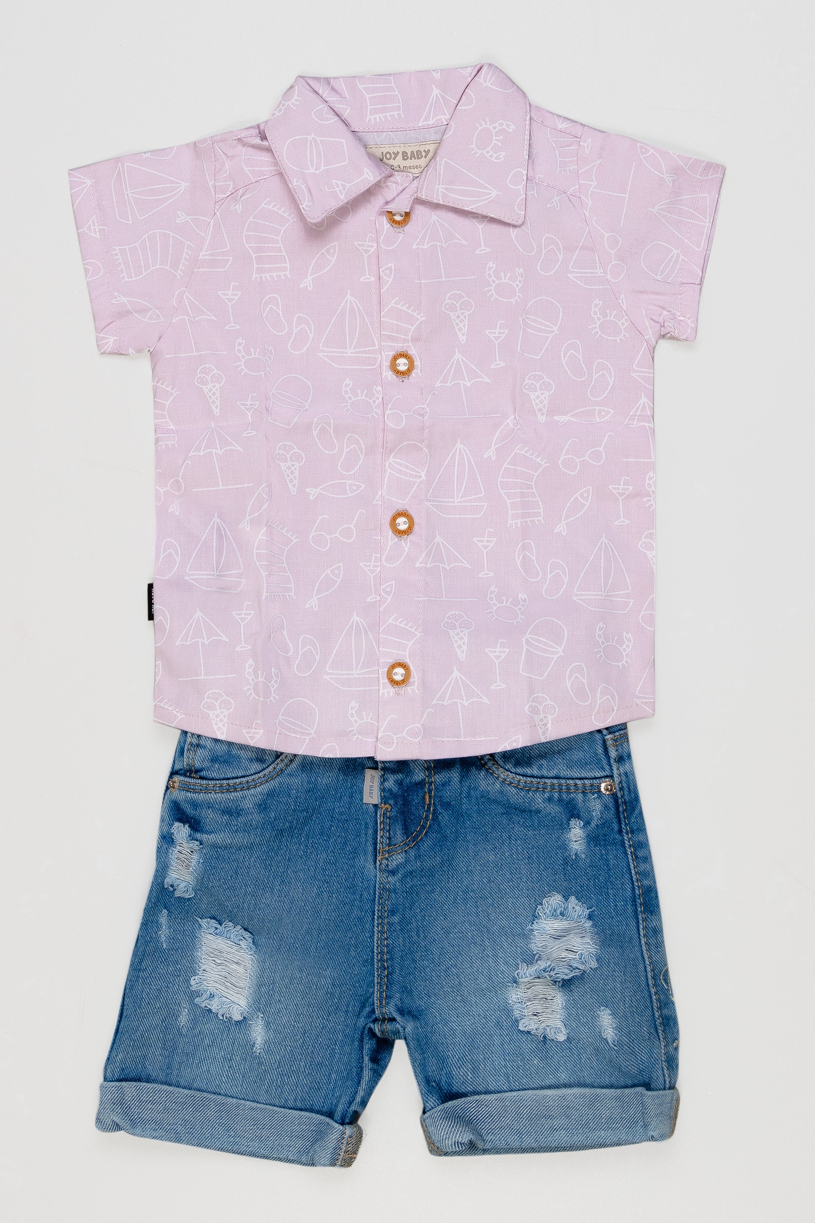 CONJUNTO BERMUDA BEBÉ SUMMER ROSA