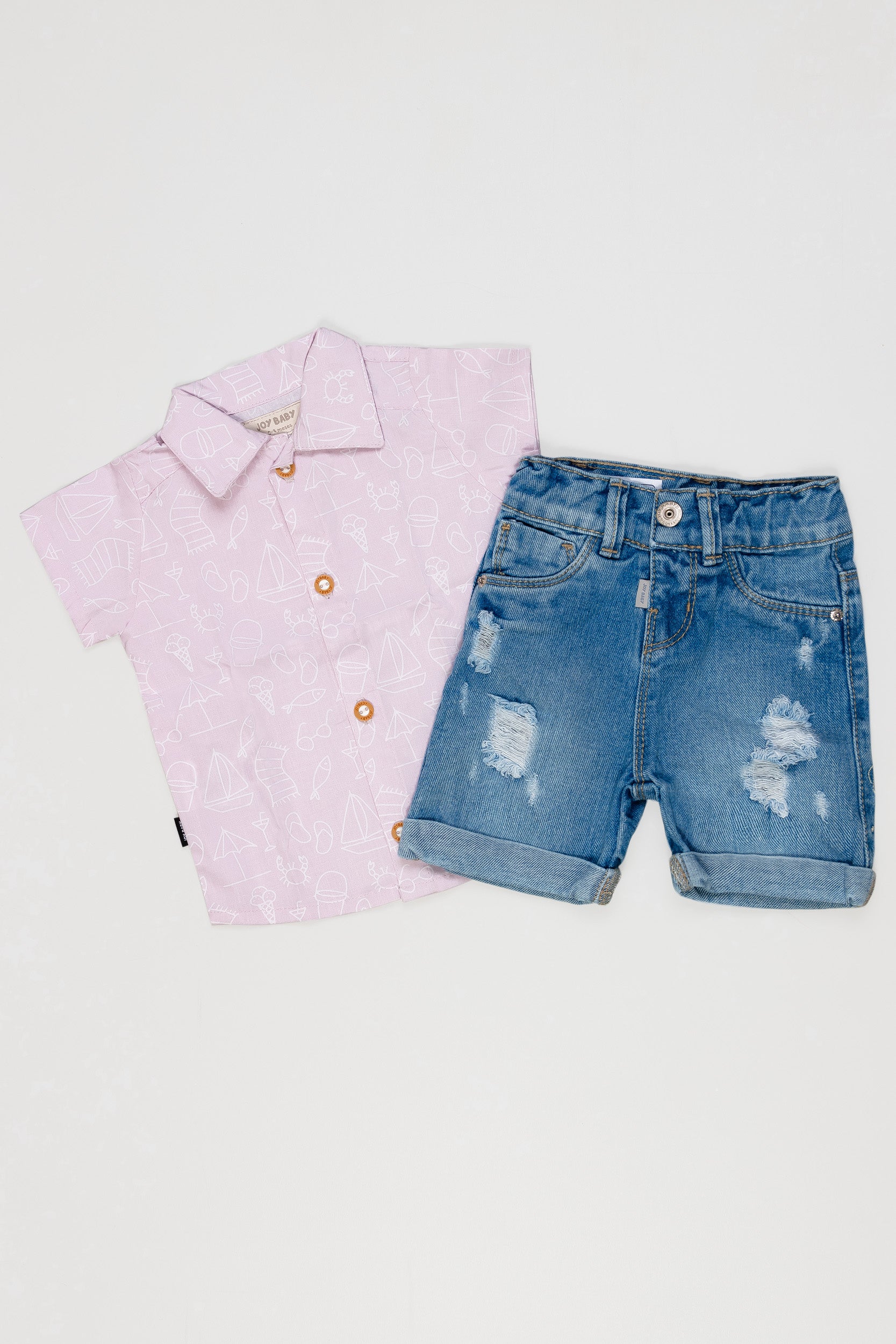 CONJUNTO BERMUDA BEBÉ SUMMER ROSA