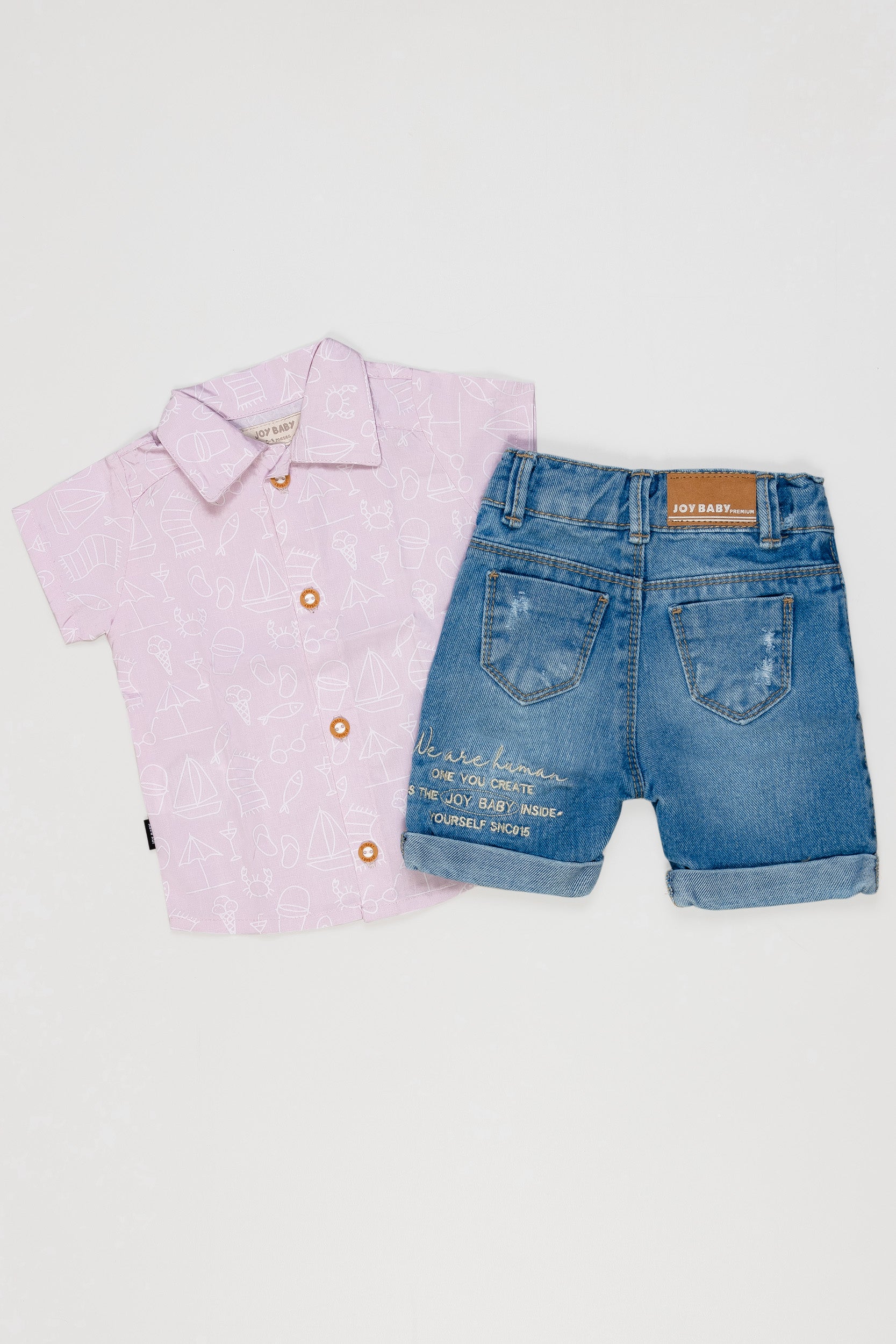 CONJUNTO BERMUDA BEBÉ SUMMER ROSA