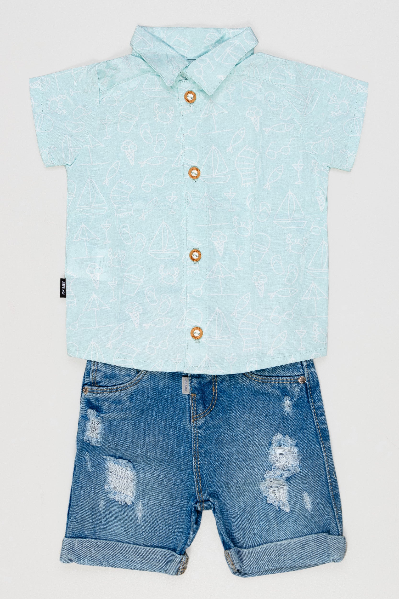 CONJUNTO BERMUDA BEBÉ SUMMER VERDE MENTA