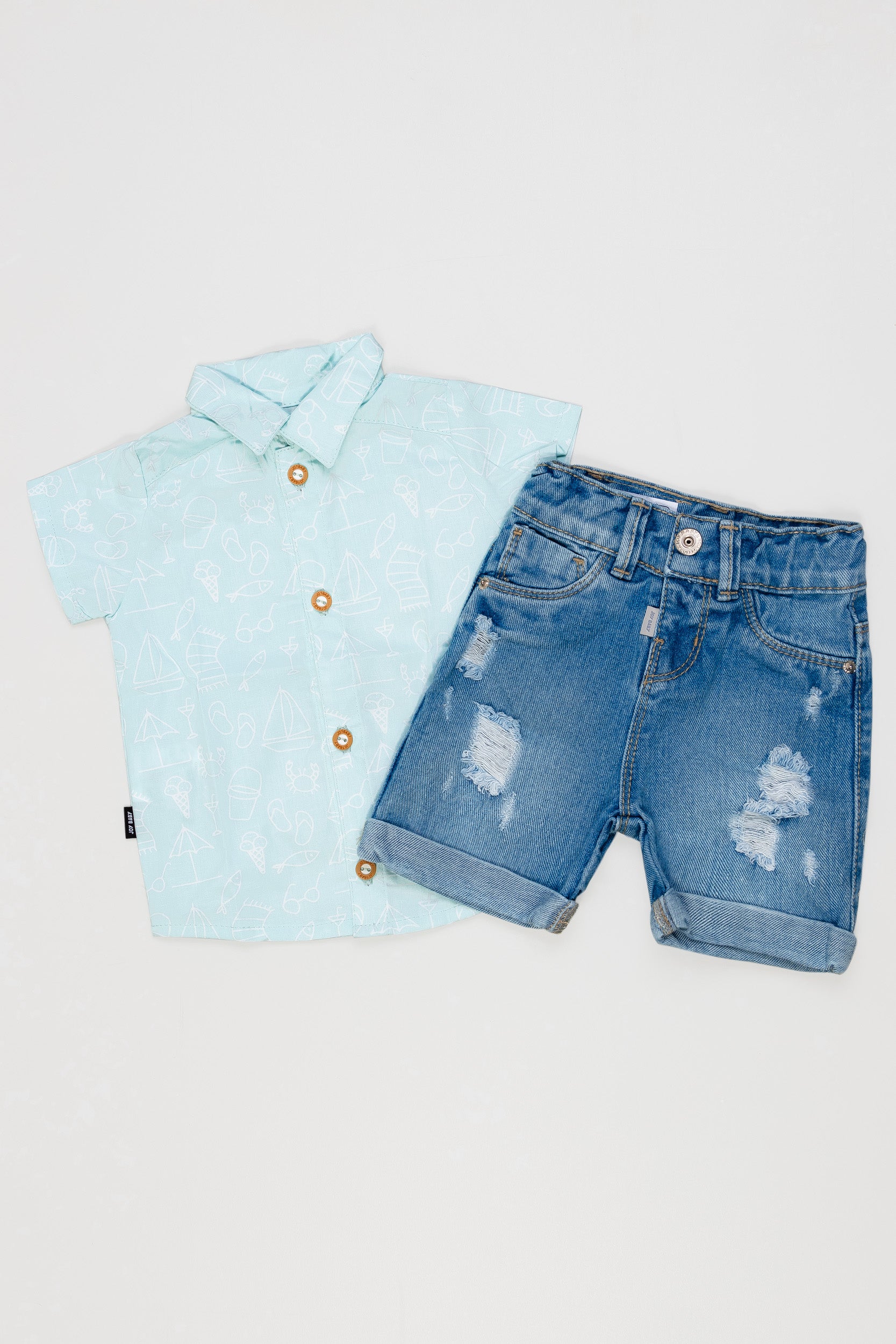 CONJUNTO BERMUDA BEBÉ SUMMER VERDE MENTA