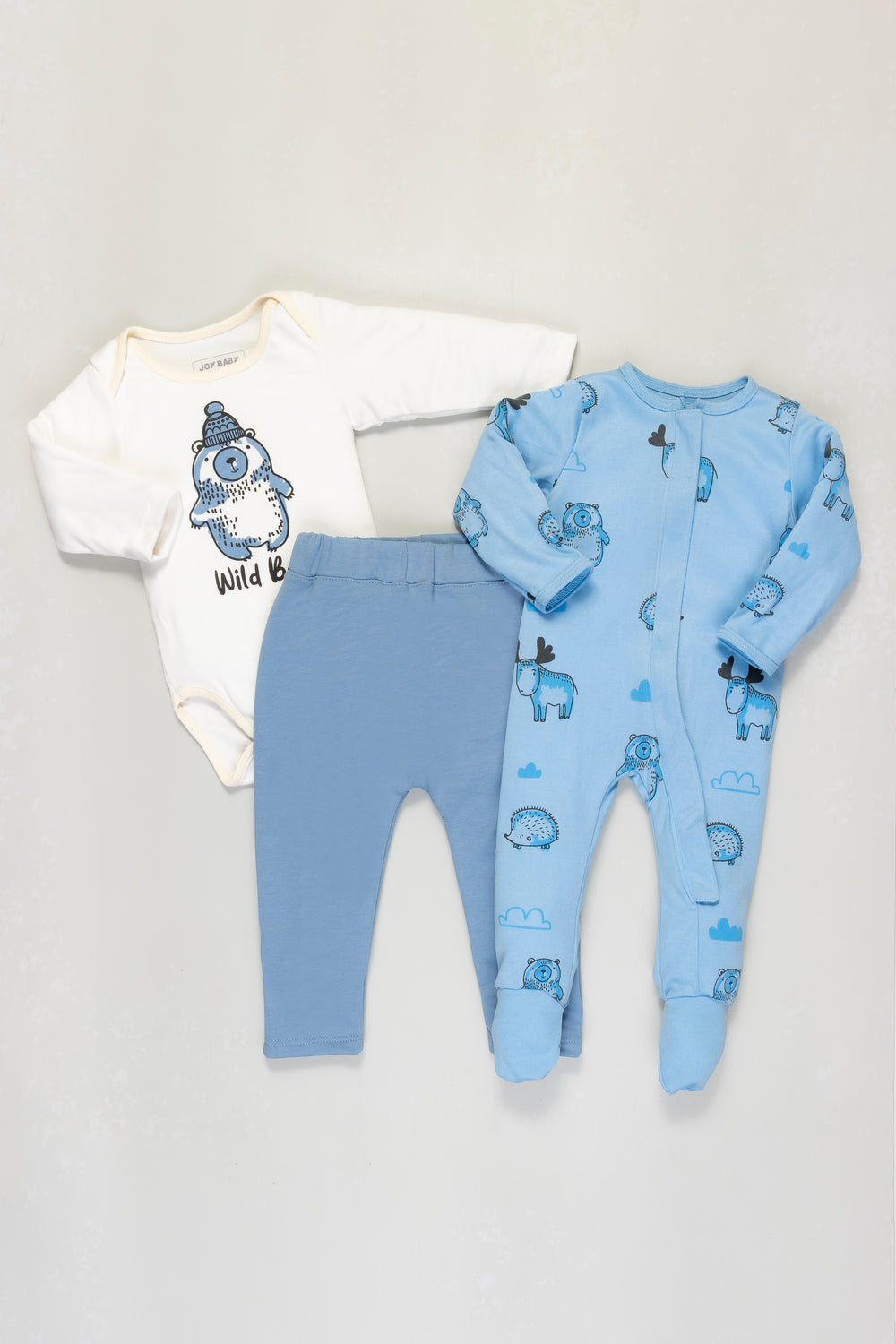 CONJUNTO BEBÉ ANIMALS AZUL