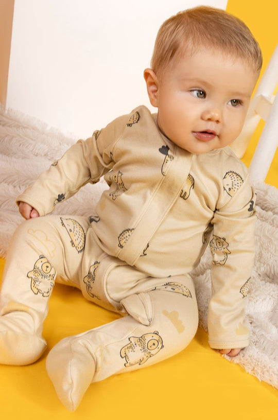 CONJUNTO BEBÉ ANIMALS BEIGE