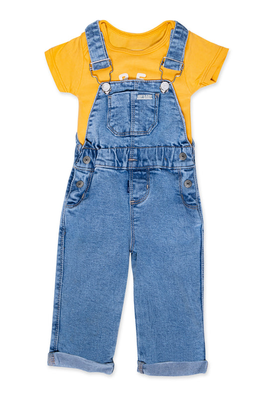 CONJUNTO OVEROL BEBÉ BE HAPPY AMARILLO