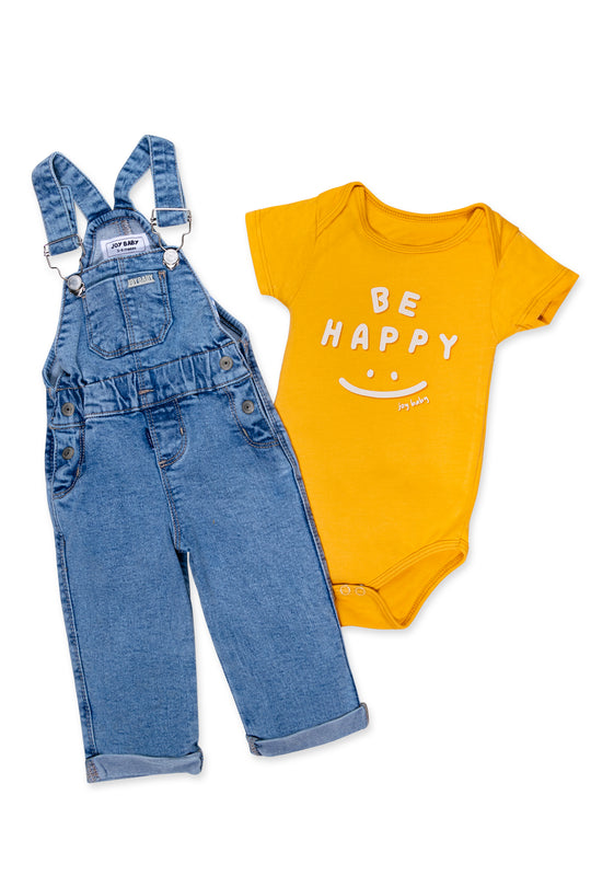 CONJUNTO OVEROL BEBÉ BE HAPPY AMARILLO
