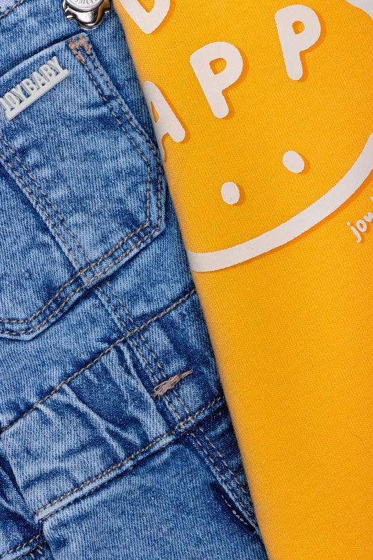 CONJUNTO OVEROL BEBÉ BE HAPPY AMARILLO