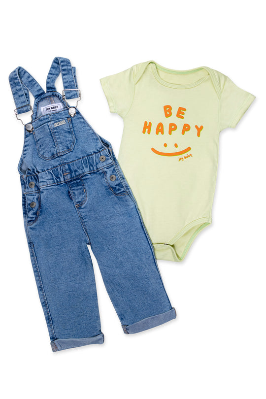 CONJUNTO OVEROL BEBÉ BE HAPPY VERDE CLARO