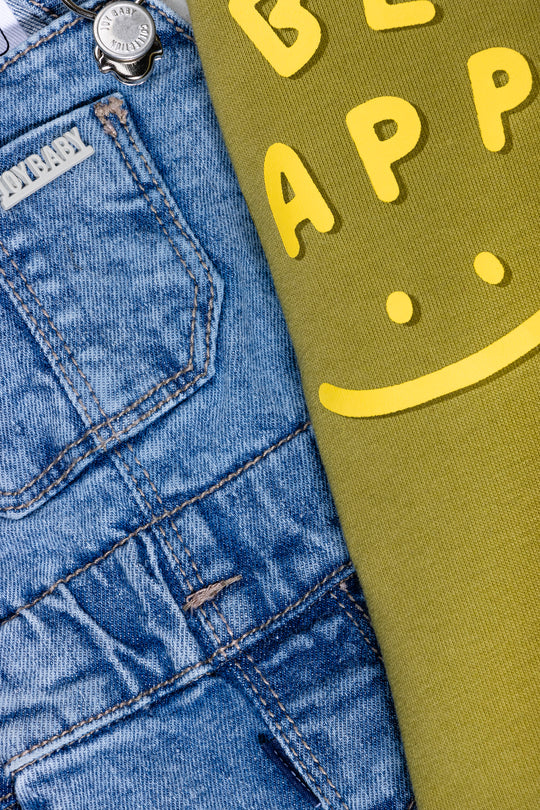 CONJUNTO OVEROL BEBÉ BE HAPPY VERDE OSCURO