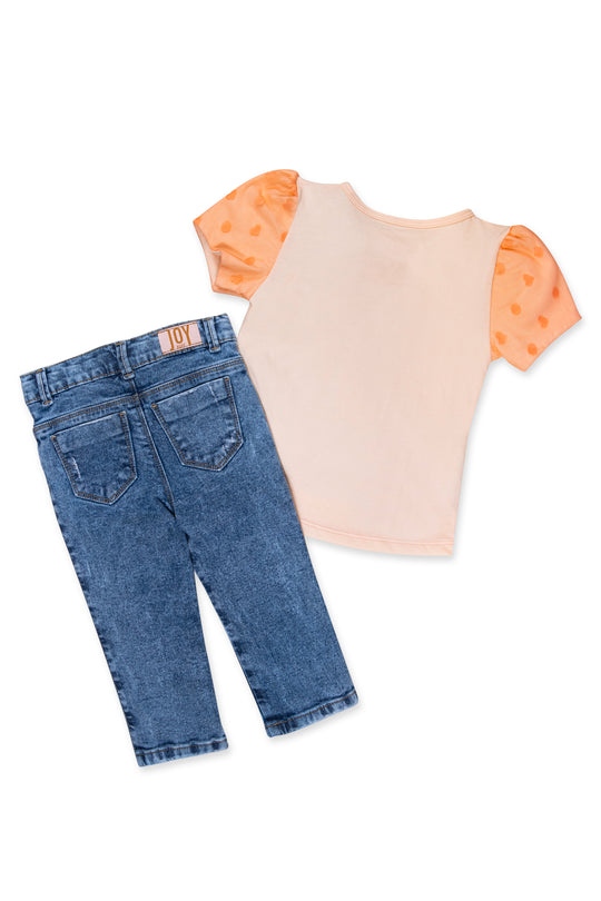 CONJUNTO NIÑA PERFECTLY MANDARINA