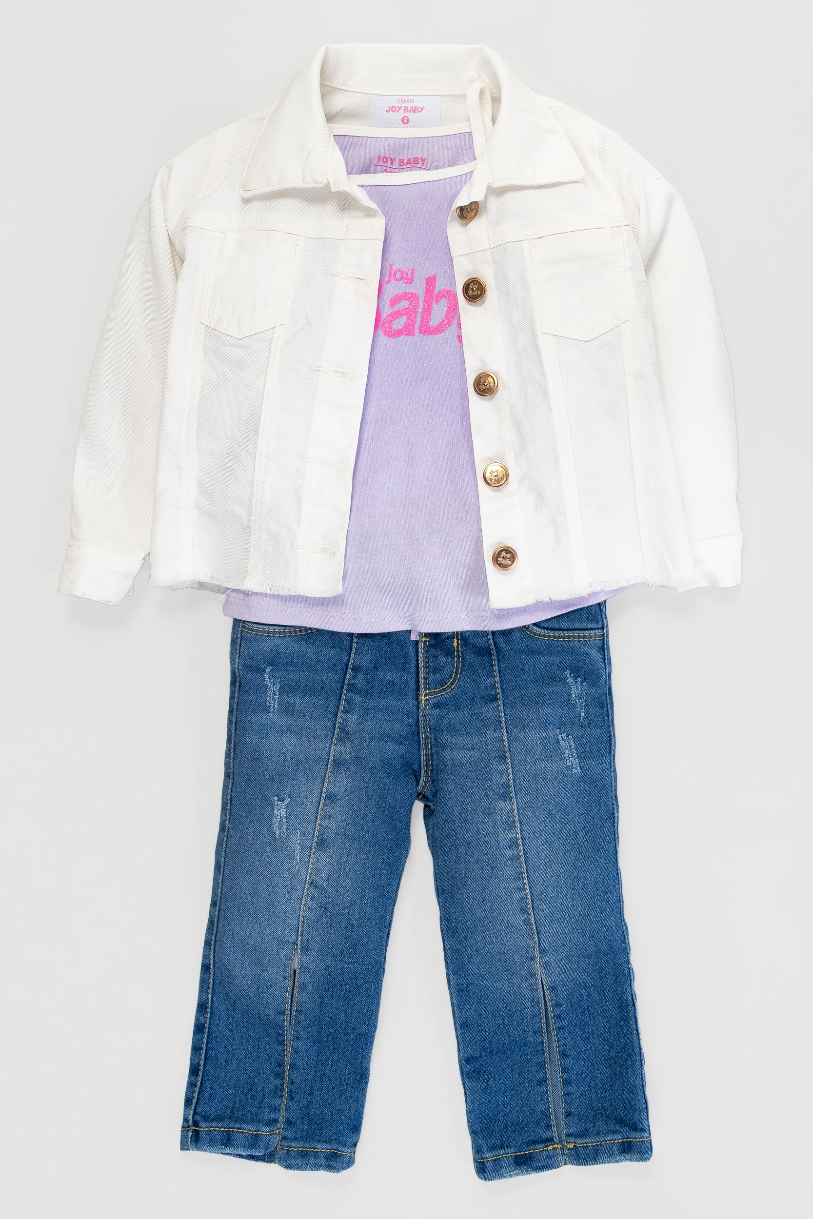 CONJUNTO 3 PRENDAS NIÑA JB BLANCO