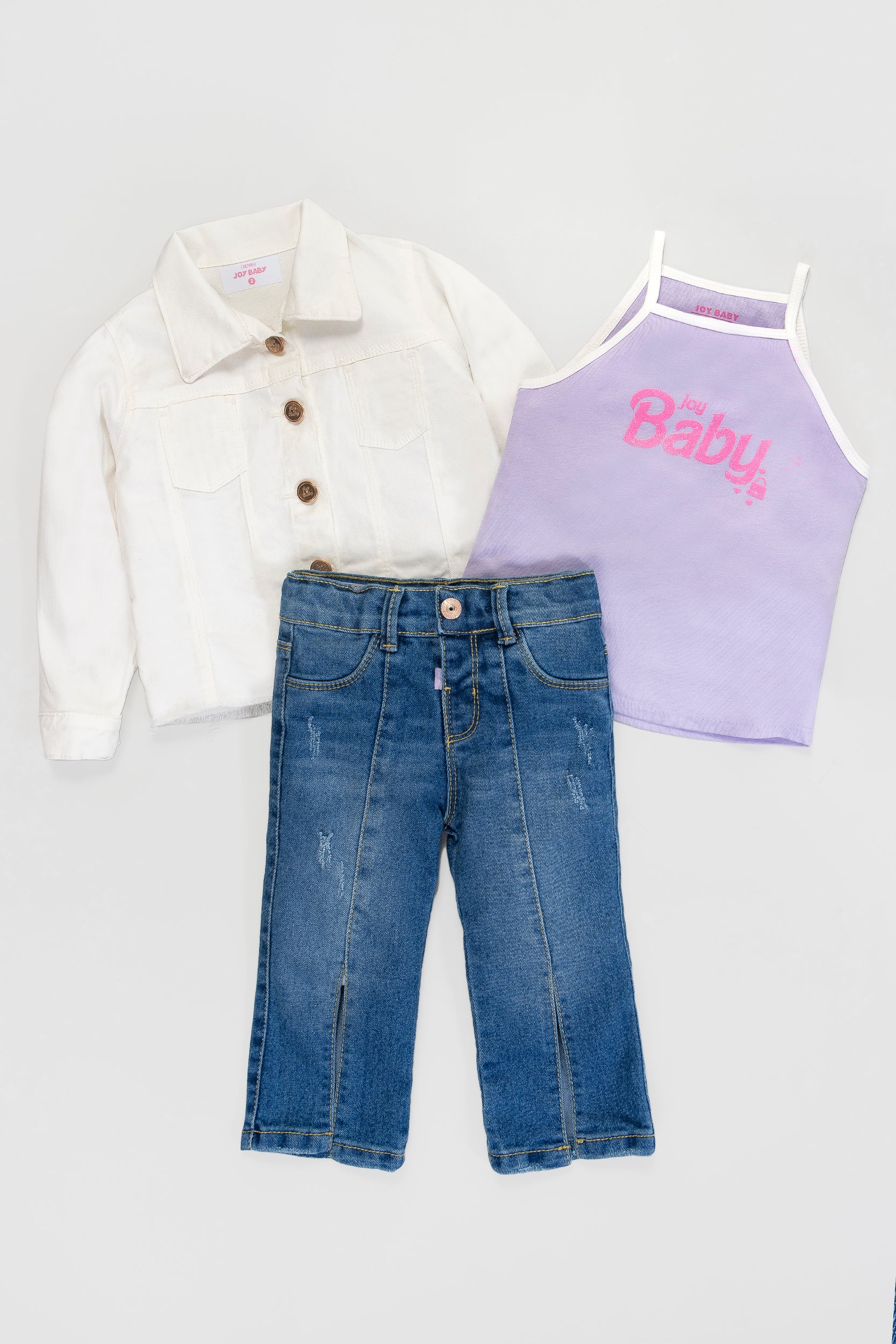 CONJUNTO 3 PRENDAS NIÑA JB BLANCO