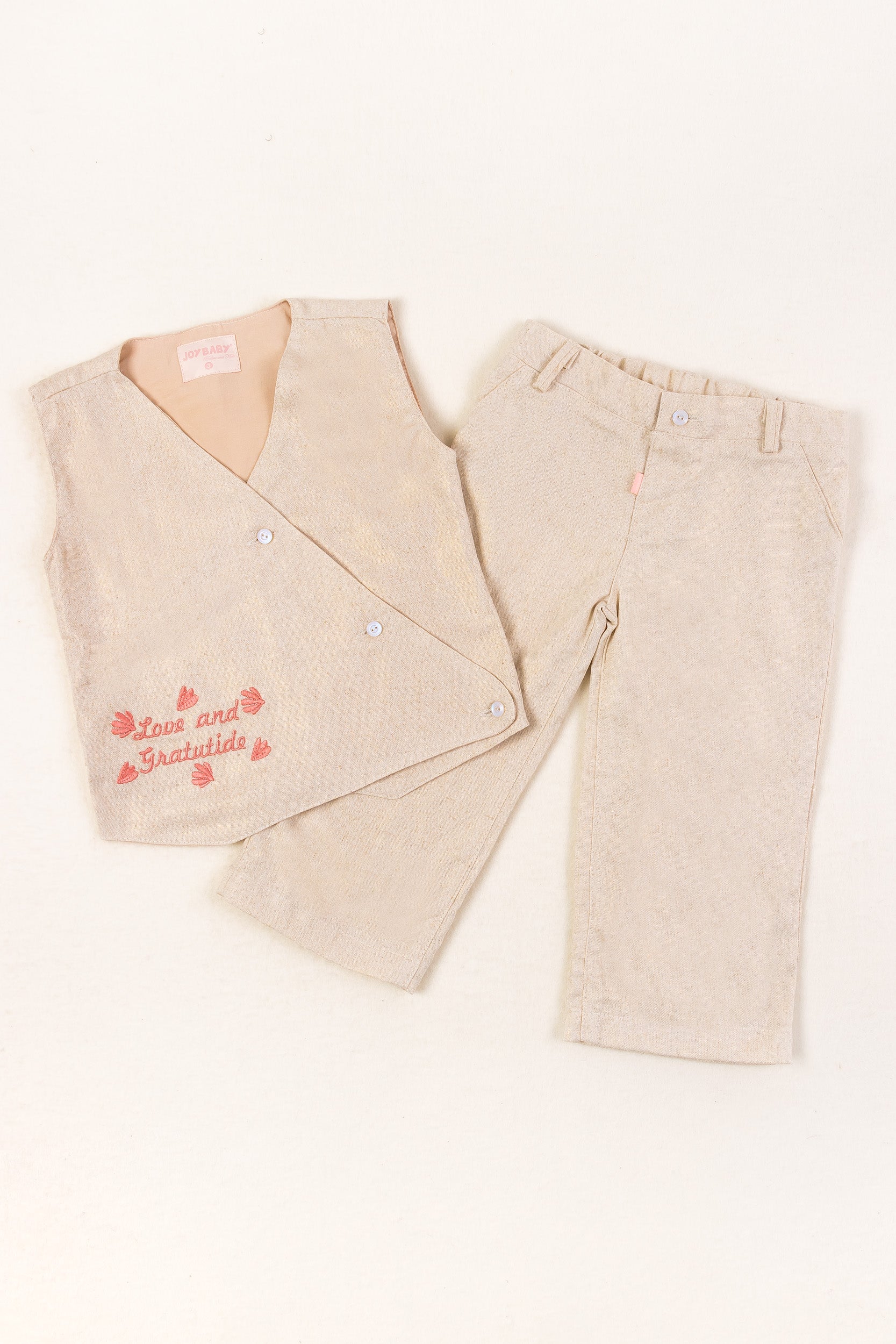 CONJUNTO NIÑA LOVE BEIGE