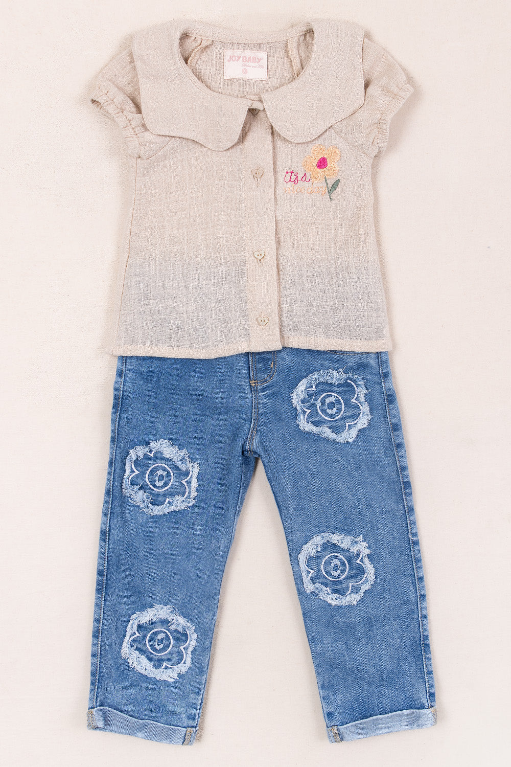 CONJUNTO NIÑA NICE DAY BEIGE