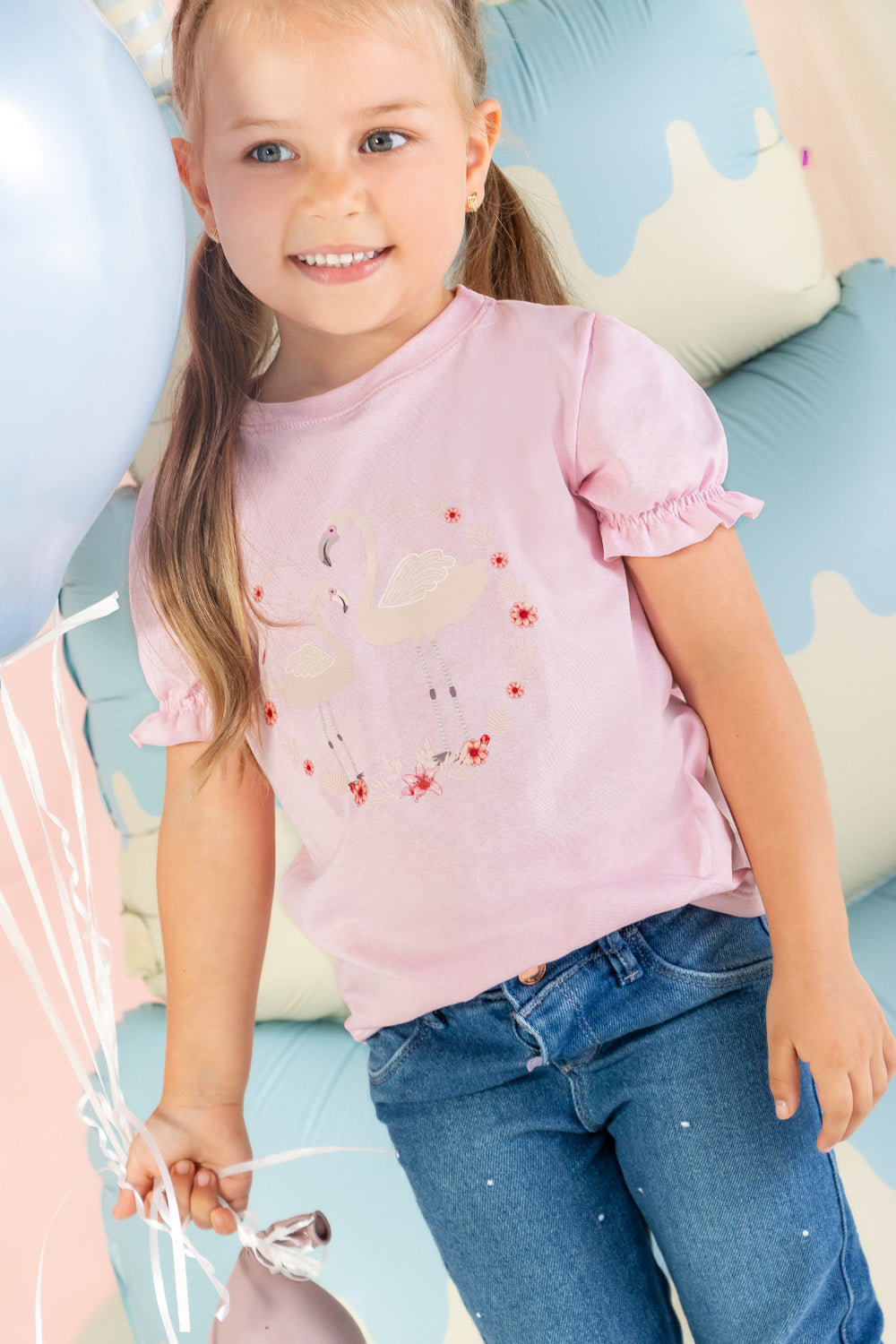 CONJUNTO NIÑA FLAMENCO ROSADO