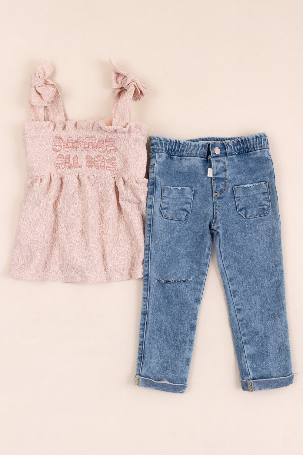 CONJUNTO NIÑA SUMMER DAYS ROSADO
