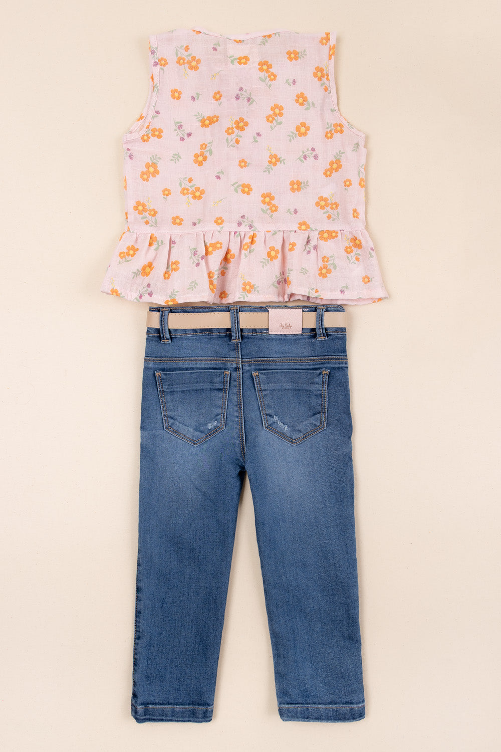 CONJUNTO NIÑA FLOWERS ROSADO