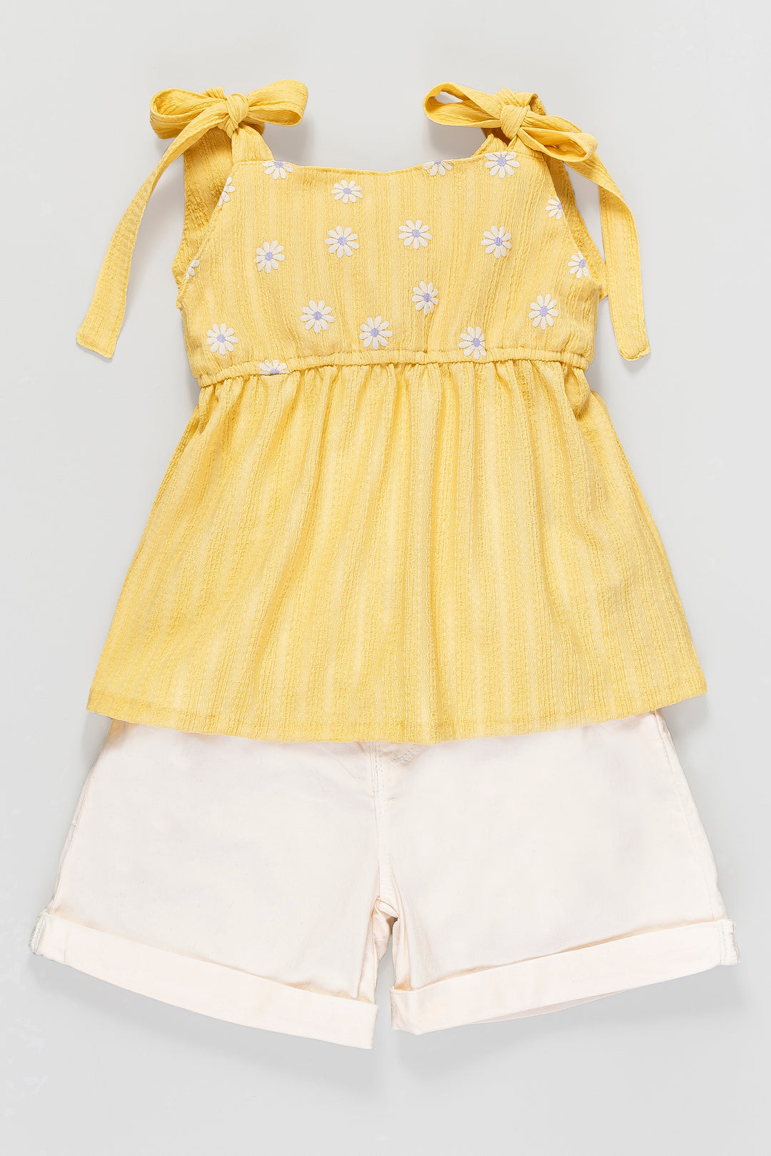 CONJUNTO NIÑA FLOWERS AMARILLO