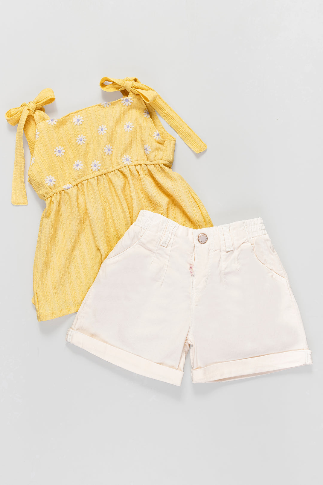 CONJUNTO NIÑA FLOWERS AMARILLO