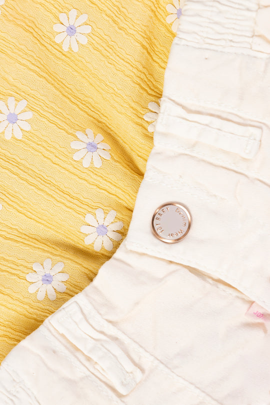 CONJUNTO NIÑA FLOWERS AMARILLO