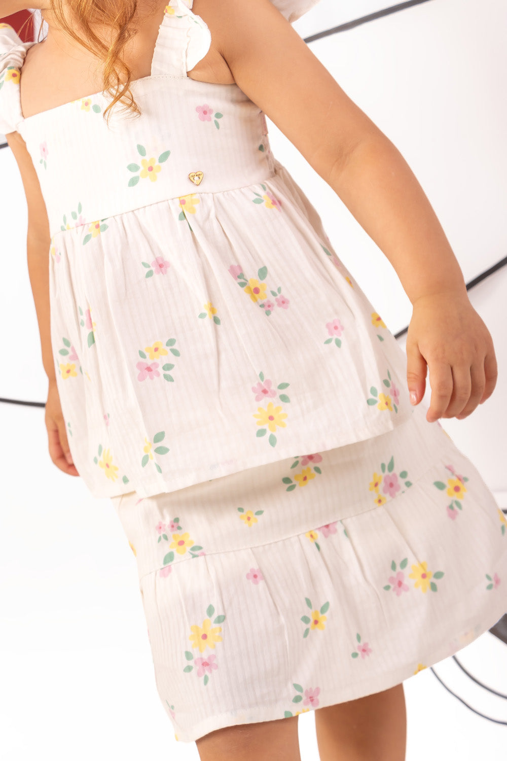 CONJUNTO NIÑA FLOWERS  AMARILLO