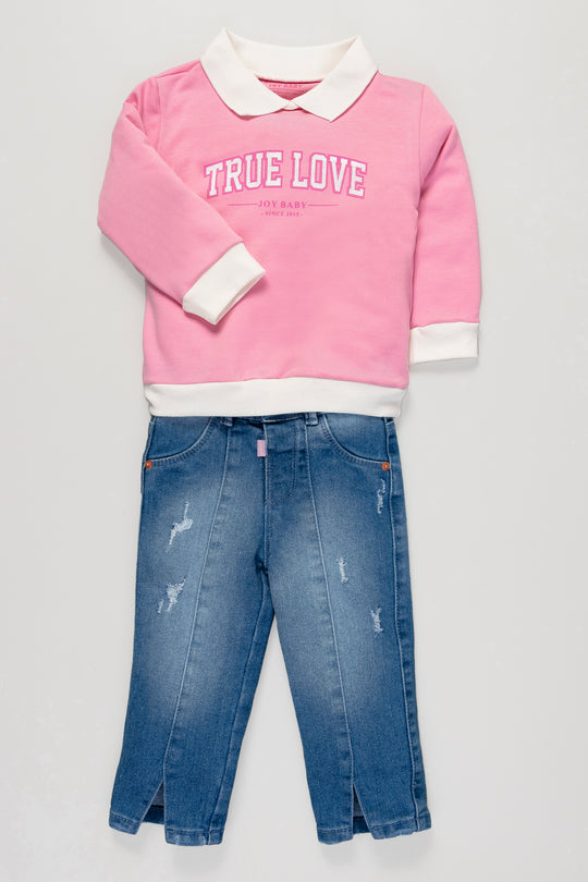 CONJUNTO NIÑA TRUE ROSA