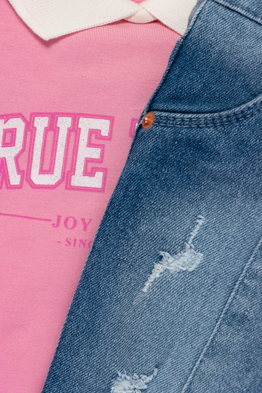 CONJUNTO NIÑA TRUE ROSA