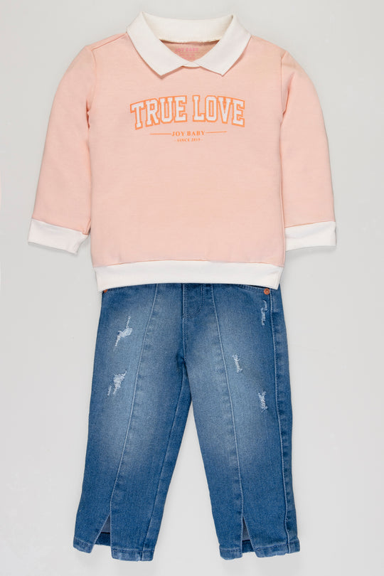 CONJUNTO NIÑA TRUE MANDARINA