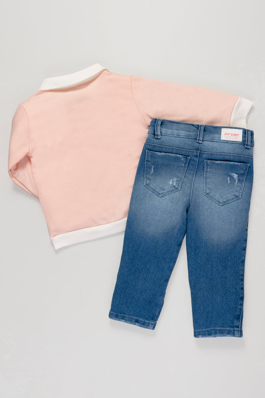 CONJUNTO NIÑA TRUE MANDARINA