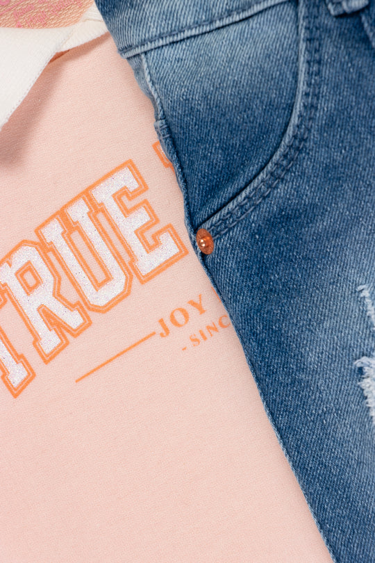 CONJUNTO NIÑA TRUE MANDARINA