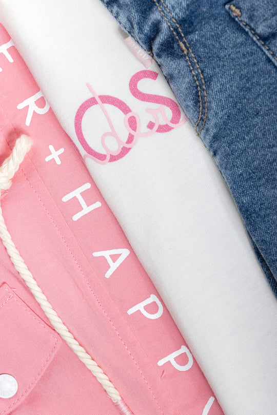 CONJUNTO 3 PRENDAS NIÑA HAPPY ROSADO
