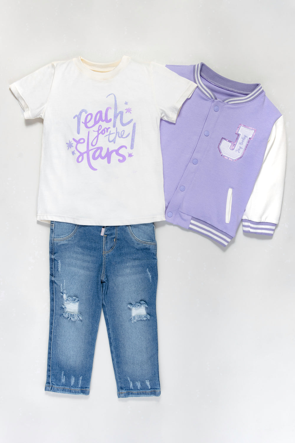 CONJUNTO 3 PRENDAS NIÑA JOY LILA