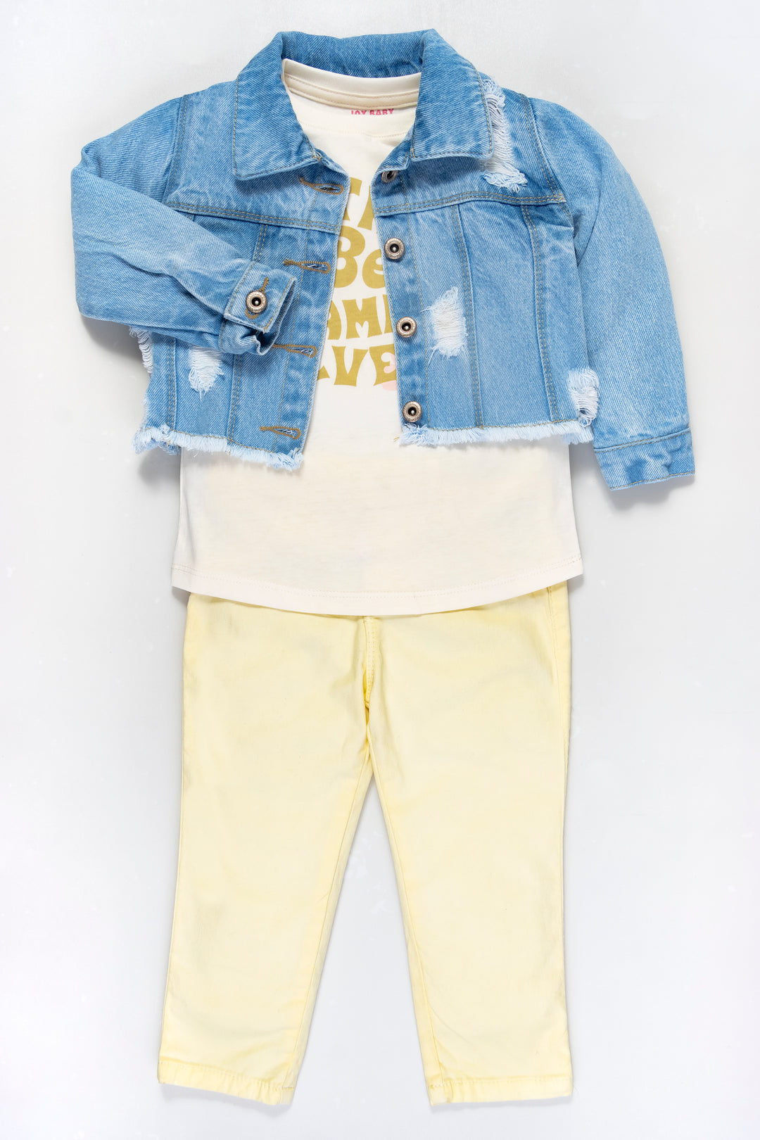 CONJUNTO 3 PRENDAS NIÑA BEST AMARILLO