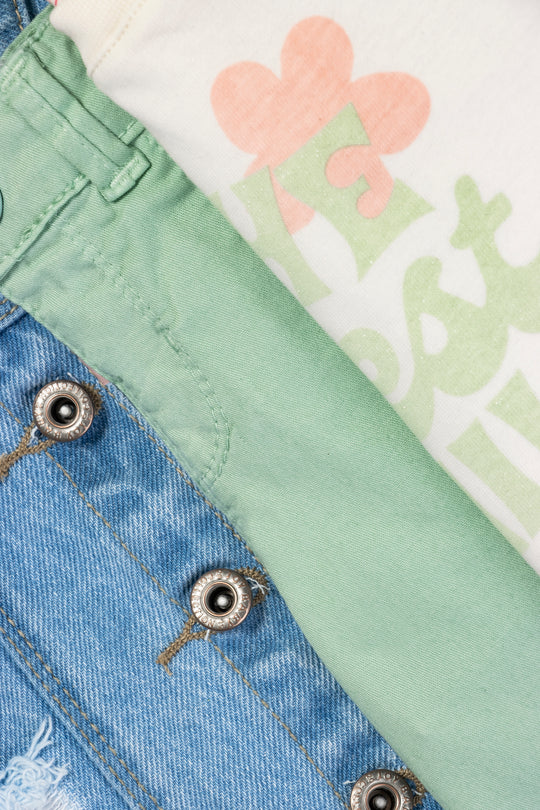 CONJUNTO 3 PRENDAS NIÑA BEST VERDE