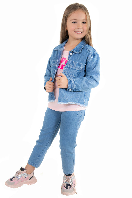 CONJUNTO 3 PRENDAS NIÑA LOVE ROSADO