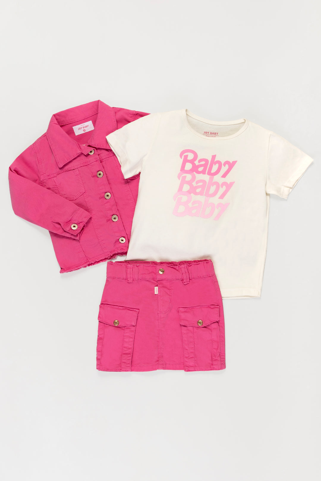 CONJUNTO 3 PRENDAS NIÑA BABY FUCSIA