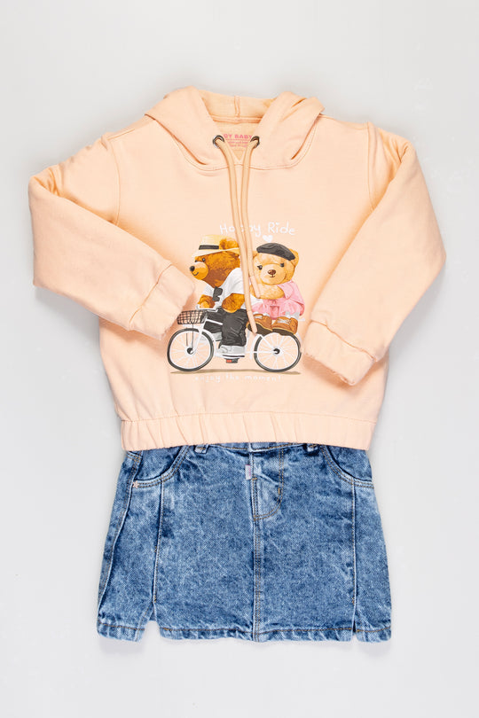 CONJUNTO 3 PRENDAS NIÑA MANDARINA