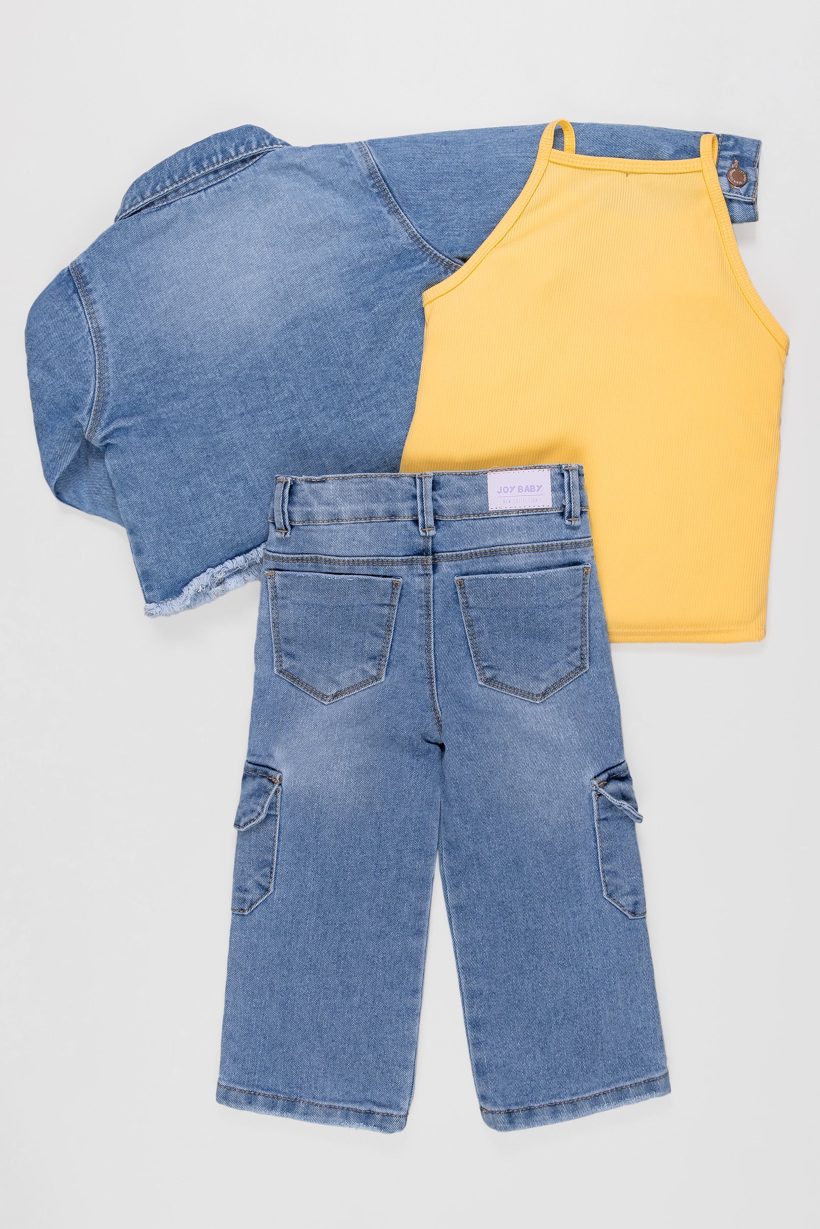 CONJUNTO 3 PRENDAS NIÑA AMARILLO