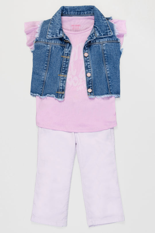 CONJUNTO 3 PRENDAS NIÑA COOL LILA