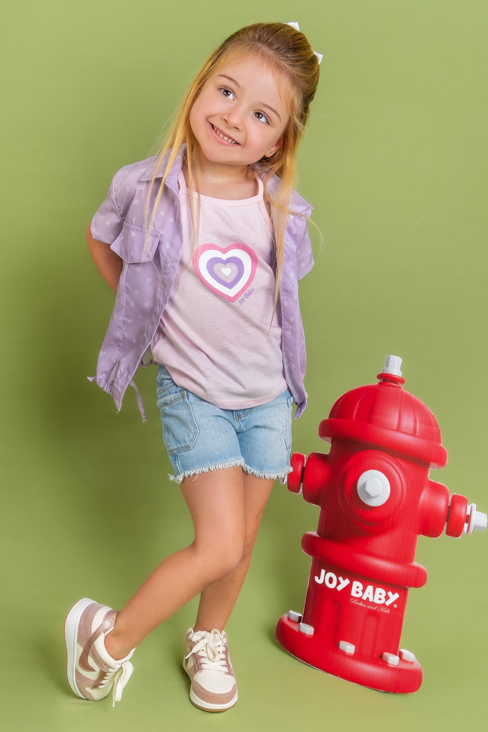CONJUNTO 3 PRENDAS NIÑA CORAZONES MORADO