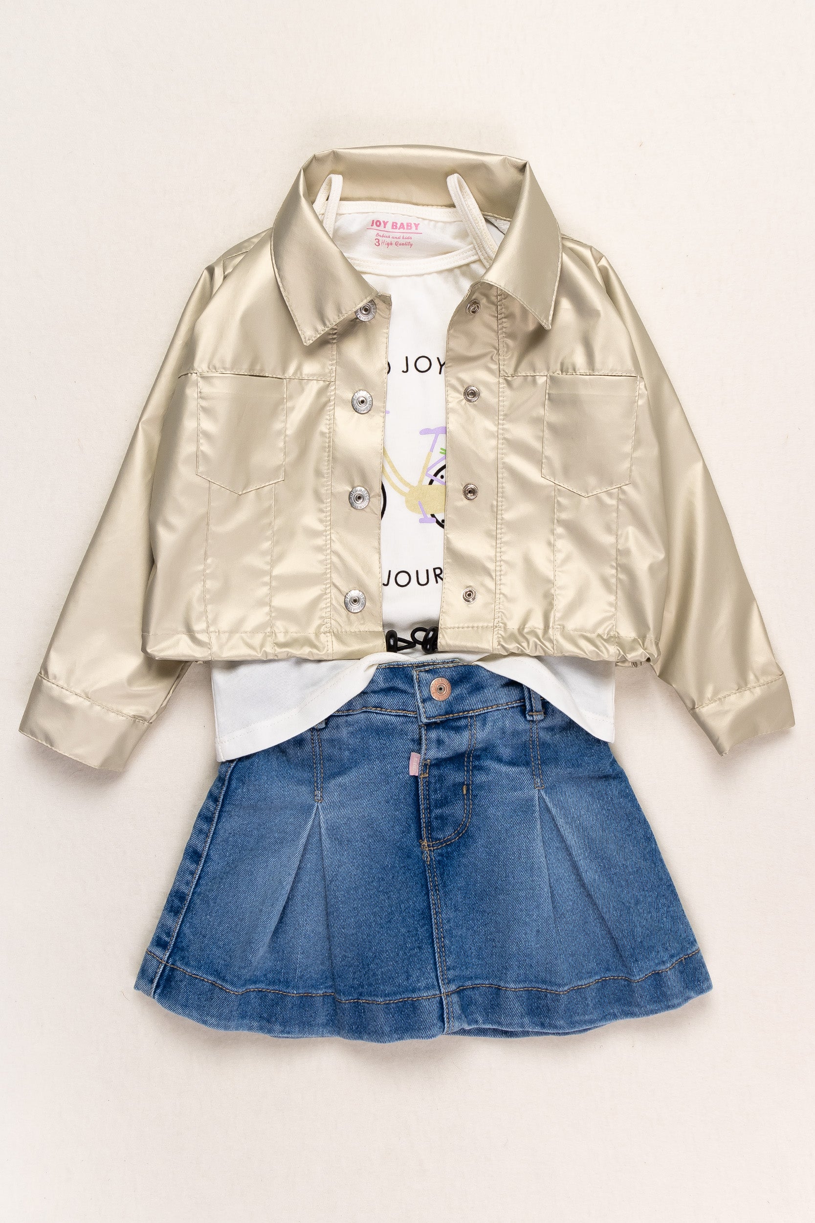 CONJUNTO 3 PRENDAS NIÑA CYCLE DORADO