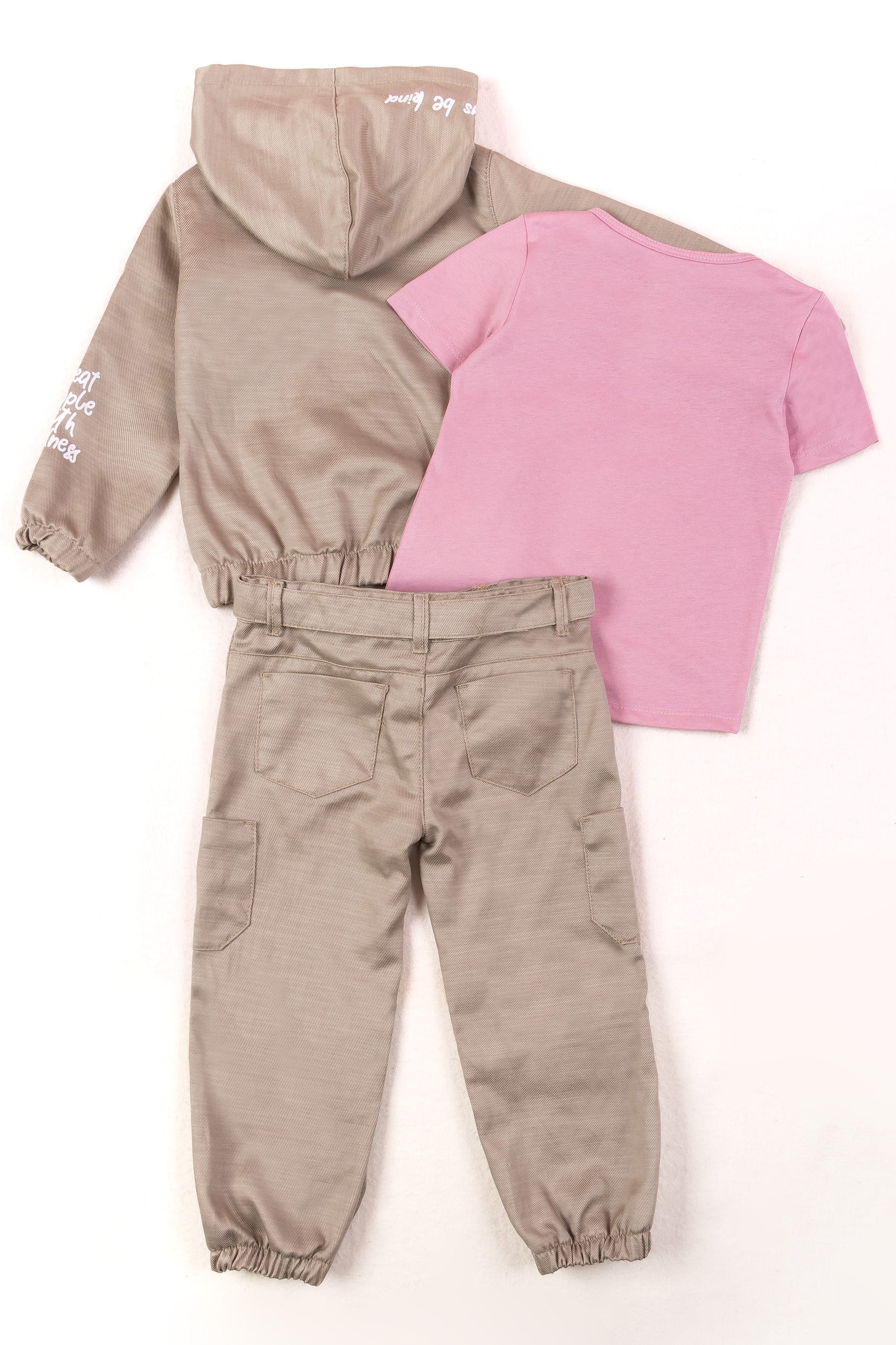 CONJUNTO 3 PRENDAS NIÑA LOVE CAFÉ