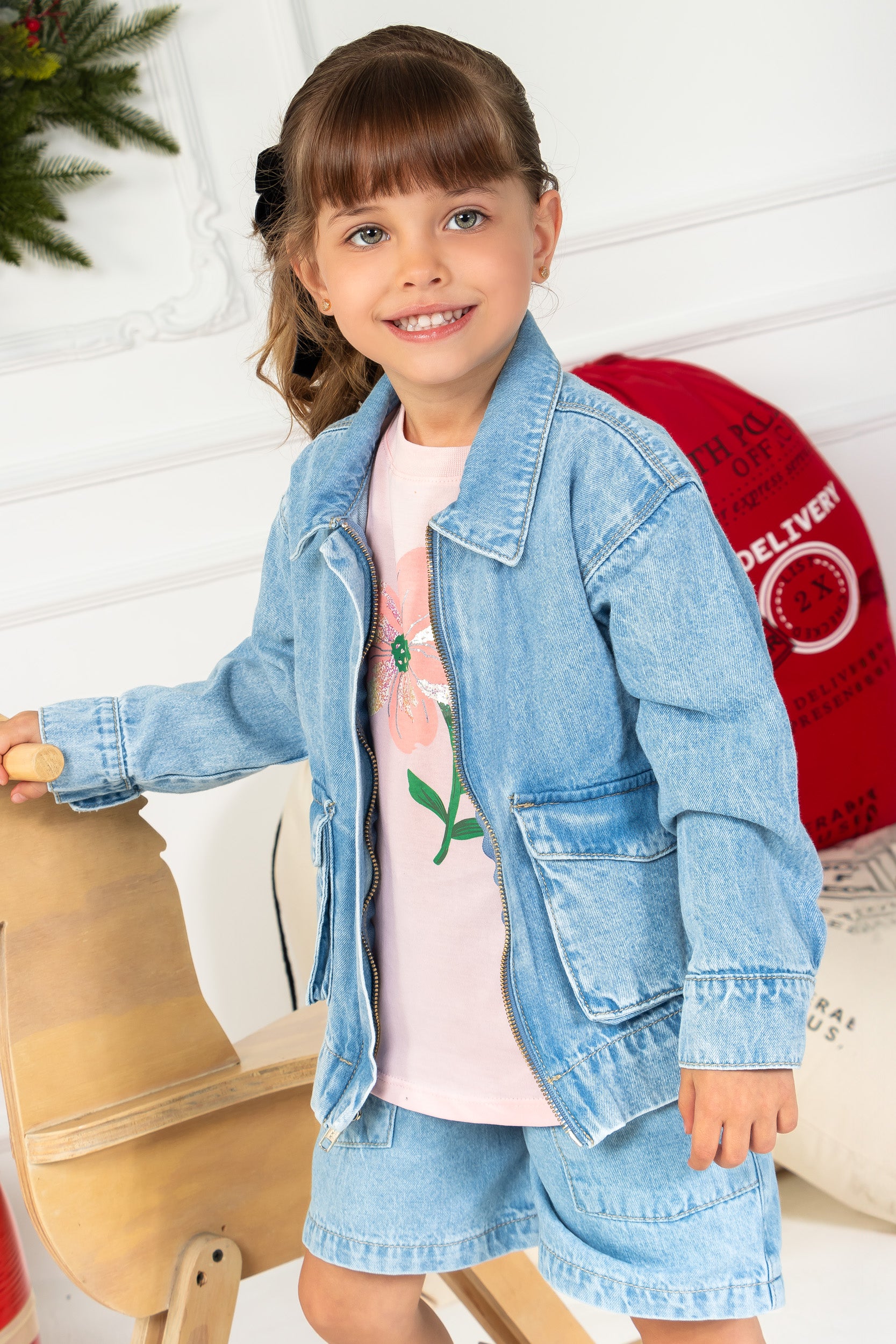 CONJUNTO 3 PRENDAS NIÑA ROSADO