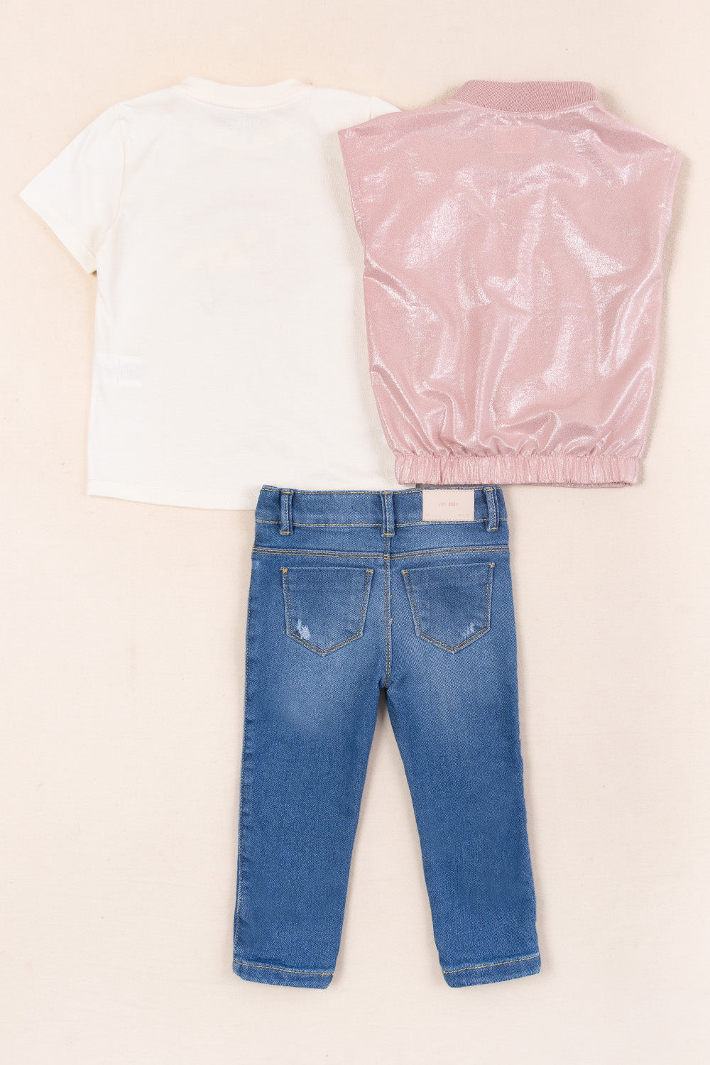 CONJUNTO 3 PRENDAS NIÑA SPREAD LOVE ROSADO